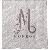 Modernes Linienmuster Hintergrund Grosses Monogram Duschvorhang (Vorderseite)
