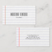 Modernes Linspapier Beruflich Schlicht Schwarz-wei Visitenkarte (Vorne/Hinten)