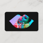 Modernes Lip-Foto in Trendy Makeup Artist Black Visitenkarte (Vorderseite)