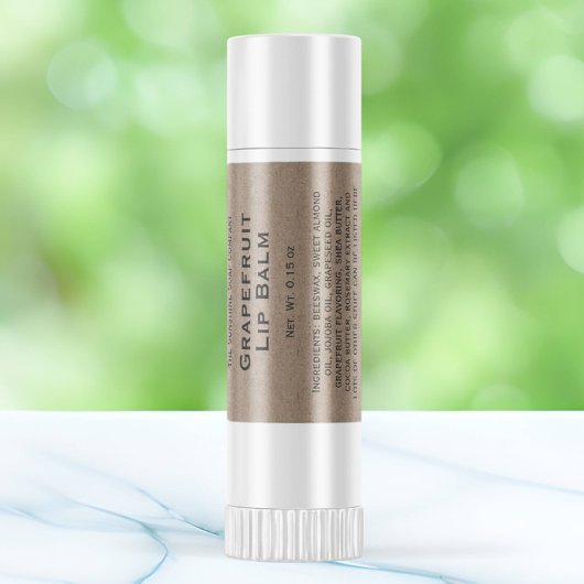 Modernes Lippenbalglabel im Kraftpapierstil Quadratischer Aufkleber