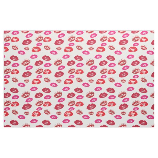 Modernes Lippenstift-Make-upmuster Stoff (Yard (91,4 cm))