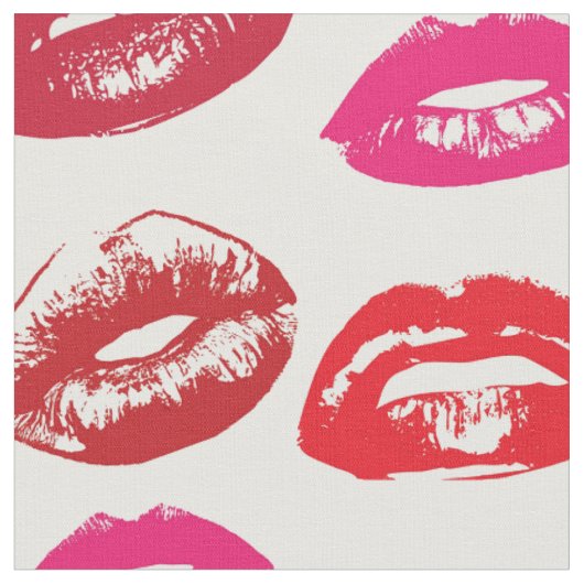 Modernes Lippenstift-Make-upmuster Stoff (Nahaufnahme)