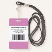 Modernes lizenziertes praktisches Foto-ID Ausweis (Rückseite mit Schlüsselband)