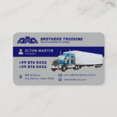 Modernes LKW-Geschäft | Blue Gray Business Card Visitenkarte (Vorderseite)