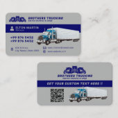 Modernes LKW-Geschäft | Blue Gray Business Card Visitenkarte (Vorne/Hinten)