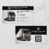 Modernes LKW-Geschäft | Schwarzes Grau Visitenkarte (Vorne/Hinten)