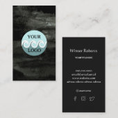 Modernes Logo Aquarell schwarz Visitenkarte (Vorne/Hinten)