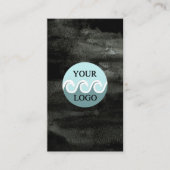 Modernes Logo Aquarell schwarz Visitenkarte (Vorderseite)