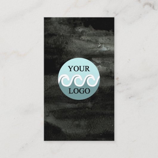 Modernes Logo Aquarell schwarz Visitenkarte (Vorderseite)