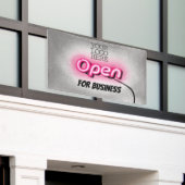 Modernes Logo auf der Seite Open Pink Neunszeichen Banner (Äußeres Gebäude)