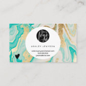 Modernes Logo aus türkisfarbenem Goldmarmor, viele Visitenkarte (Rückseite)
