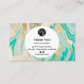 Modernes Logo aus türkisfarbenem Goldmarmor, viele Visitenkarte (Vorderseite)