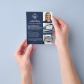 Modernes Logo Beruflich Navy Blue Business Flyer (Gruppe)