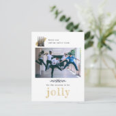 Modernes Logo Company Foto Jolly Weihnachts-Postka Postkarte (Stehend Vorderseite)