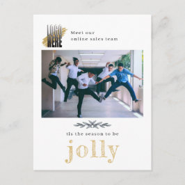 Modernes Logo Company Foto Jolly Weihnachts-Postka Postkarte