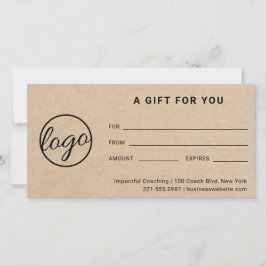 Modernes Logo Einfach rustikales Geschenkzertifika