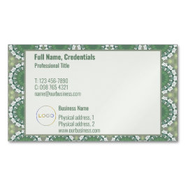 Modernes Logo Elegante Frühling Abstrakt grün Magnetische Visitenkarte