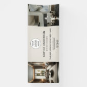 Modernes Logo-Foto Beige Professionelles Geschäft  Banner (Vertikal)