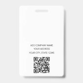 Modernes Logo & Foto | Benutzerdefinierter Mitarbe Ausweis (Rückseite)