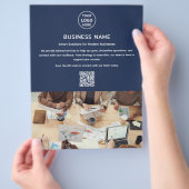 Modernes Logo-Foto Beruflich Navy Blue Business Flyer (Hand)