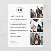 Modernes Logo-Foto Berufliches Weißunternehmen Flyer (Vorne)