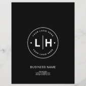 Modernes Logo Foto Corporate Black Business Flyer (Hinten)