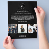 Modernes Logo Foto Corporate Black Business Flyer (Hand)