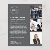 Modernes Logo-Foto Dunkelgrau Beruflich Flyer (Vorne)