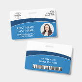 Modernes Logo-Foto-ID-Barcode-Mitarbeitername Ausweis (Vorder- & Rückseite)