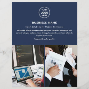 Modernes Logo-Foto Navy Blue Beruflich Business Flyer