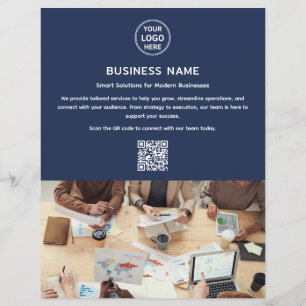 Modernes Logo-Foto Professionelles Navyblau Geschä Flyer
