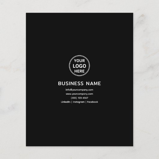 Modernes Logo Foto QR Beruflich Black Business Flyer (Hinten)