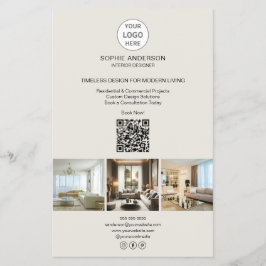 Modernes Logo-Foto QR Beruflich Business Flyer