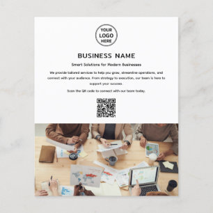 Modernes Logo-Foto QR Berufliches Weißes Geschäft Flyer