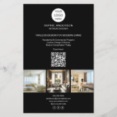 Modernes Logo Foto QR Black Beruflich Business Flyer (Vorne)