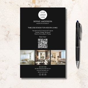Modernes Logo Foto QR Black Beruflich Business Flyer