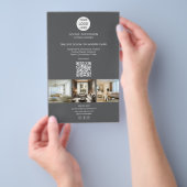 Modernes Logo Foto QR Grau Beruflich Business Flyer (Handgriff)