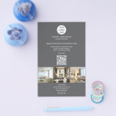 Modernes Logo Foto QR Grau Beruflich Business Flyer (Einzeln)