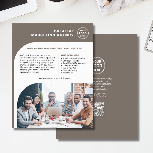 Modernes Logo Foto QR Marketing Business Flyer