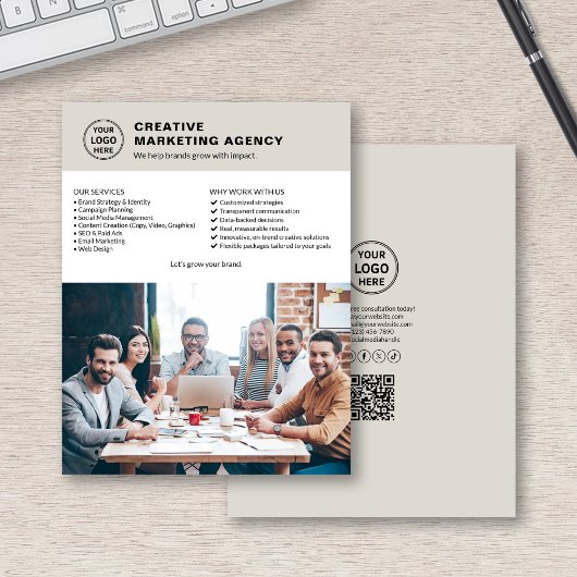 Modernes Logo Foto QR Marketing Business Flyer