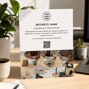 Modernes Logo-Foto-QR-Professionell-Weiß-Geschäft Flyer