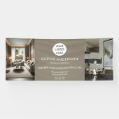 Modernes Logo Foto Taupe Beruflich Business Banner (Horizontal)