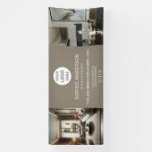 Modernes Logo Foto Taupe Beruflich Business Banner (Vertikal)