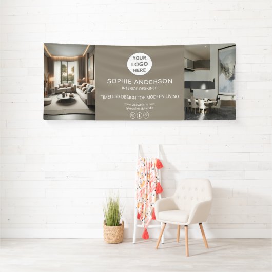 Modernes Logo Foto Taupe Beruflich Business Banner (Insitu)