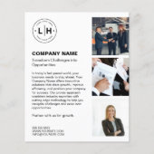 Modernes Logo-Foto Weißes Berufliches Geschäft Flyer (Vorne)