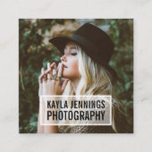 Modernes Logo | Fotograf Quadratische Visitenkarte (Vorderseite)