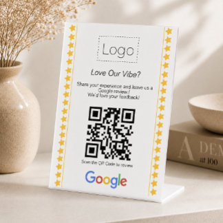 Modernes Logo Fünf-Sterne-Bewertung Google Review Sockelschild