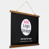 Modernes Logo für Berufliche Business-Chic Wandteppich Mit Holzrahmen (Gewinkelt)