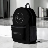 Modernes Logo für Black Business Bedruckter Rucksack
