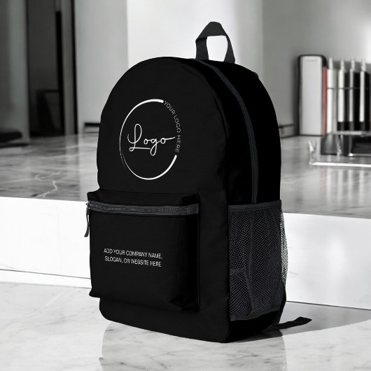 Modernes Logo für Black Business Bedruckter Rucksack